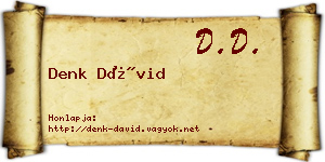 Denk Dávid névjegykártya