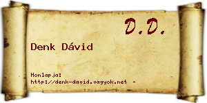 Denk Dávid névjegykártya
